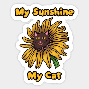 My Sunshine My Cat Sunflower Sticker